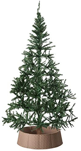 Gardenised Grande Jupe de Sapin à col en rotin Marron