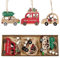 Christbaumschmuck aus Holz, 9 Stück Christbaum-Schmuck, Behang Set aus Holz, Verschiedene Muster zum Aufhängen, Christbaumschmuck in Holzkisten Verpackt und Holzanhänger mit Anhängern Verziert (MZ365)