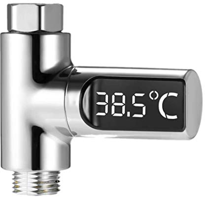XLKJ Ducha Temperatura Pantalla LED, Termómetro de Ducha Digital LED,Termómetro de Agua para Baño Giratoria de 360 ° para Baño de Bebé