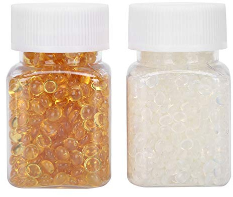 Haarverlängerungsgranulat, Leimperle für Haarverlängerung Haarverlängerung Granulat Hot Fusions Extension Glue Bead Zubehör 50G X 2 Flaschen
