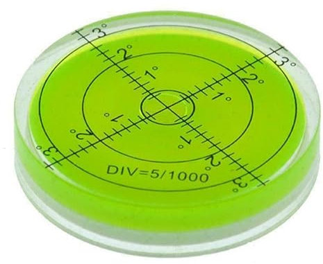 Acrylic 60mm (D) x 10mm (H) Bullseye Bubble Spirit Level (Green)