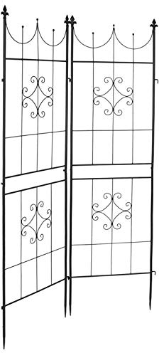 Dioche Grilles pour grimpants, env. 180 x 50 cm, lot de 2 panneaux de plantation pour plantes en métal, grimpante fleur concombre clématite Treillis d'escalade (A)