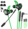 BlueFire In-Ear Gaming Kopfhörer, abnehmbares langes Mikrofon, In-Ear Kopfhörer mit Kabel und 2 Mikrofon, Geräuschreduzierung, Lautstärkeregler, für PS4, Xbox, PC, Laptop (Grün)