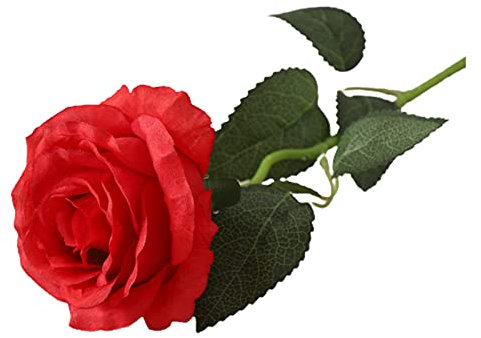 Benoon, rose in schiuma, fiori artificiali, fiori artificiali, dall'aspetto realistico, piegati, in finta seta, per bouquet di casa, matrimoni, colore rosso