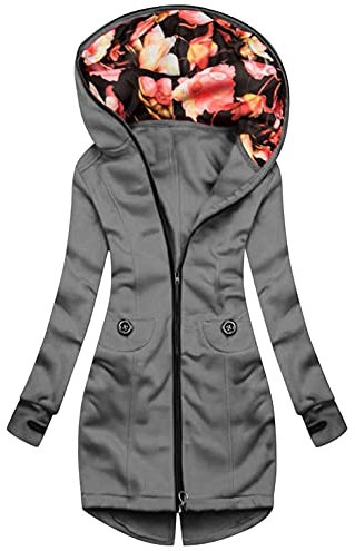 CCOOfhhc Jacke Damen übergangsjacke Steppjacke Oversize Sweatshirtjacke Mit Kapuze Lange Elegant Herbstjacke Sweatjacke Outdoorjacke Winterjacke Große Größe Kapuzenpullover Mantel