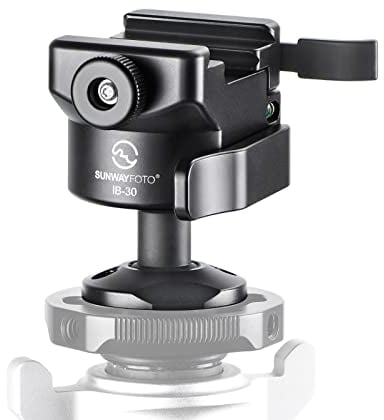 SUNWAYFOTO IB-30 Inverted Ball Head for Tripod and Monopod with QR Plate ,Compatible Arca Swiss/RRS/NATO/Picatinny Adapter Clamp,Load 40lb(18KG)