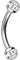 PIERCINGLINE Titan Banane 2 EPOXY-RING-KUGELN Gebogener Piercing Stab silberfarben Augenbraue Ohr Lippe Intim Brust 1,2 x 8 mm