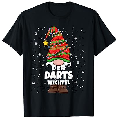 Darts Weihnachten Wichtel Dart Spielen Damen Herren T-Shirt