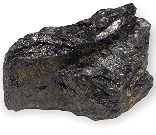 Turmalin Rohstein Natürlicher Stein schwarz Schörl groß Naturstein Naturbelassen Quarz Heilstein Schutz Mineral (30-60gr.)