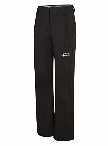 Black Crevice Damen Softshellhose, Black/White, 48
