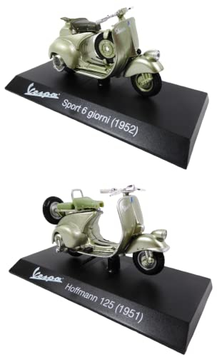 - Set mit 2 sammelbaren Miniaturrollern 1/18 kompatibel mit Piaggio Vespa Sport 6 Giorni + Hoffmann 125-16+44