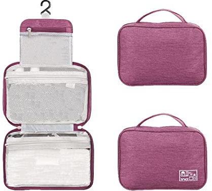 Lin’s Liliana Kulturbeutel zum Aufhängen wasserdichte Kulturtasche Kosmetiktasche Schminktasche (Lila)