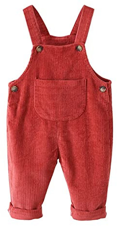 AOOPOO Neonato Ragazzi Ragazze Salopette di Velluto a Coste Tuta Salopette di Cotone con Bottoni Bretelle di Velluto a Coste Pantaloni Tuta Lunga Pagliaccetti Stile Casual per 1-4 Anni