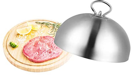 SOLUSTRE Food-kuppel Strapazierfähige Heftabdeckung Küchengerät Splatter-kuppel Käse-Steak-Abdeckung Essensabdeckung Servieren Steakabdeckung Zum Servieren Grill Tablett Rostfreier Stahl