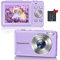 Appareil Photo Numérique Compact - 1080P HD 44MP Caméra, 2,4 LCD Rechargeables Appareil Photo Enfant avec 16X Digital Zoom pour Enfant, Adolescent, Étudiant, Adulte, Débutant (Violet)