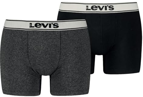 Levi's Herren Levis Men VNTG Htr Boxer Brief Org Co 2p Underwear (2er Pack)
