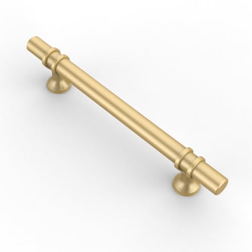 Coinkoly 10 Stück Möbelgriffe Gold Küchengriffe 128mm Lochabstand Möbelgriffe Schrankgriffe Schubladengriffe Griffe für Küchenschränke Türgriffe Küche EU0004
