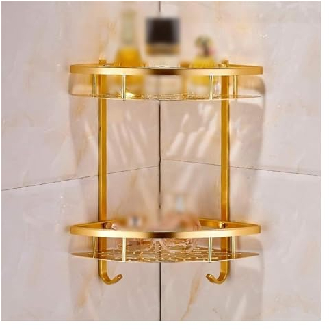 TANIDA Bathroom Shelf Organiser Corner Shower Wall Caddy Bathroom Gold Shelf Shower Caddy Space Aluminum Wall Mounted Corner Basket Shoo Storage Etagere Salle De Bain