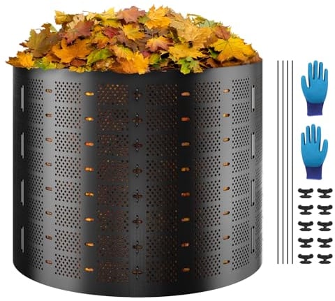 VEVOR Schnellkomposter 1000L Gartenkomposter 90x100cm Thermokomposter HDPE-Kunststoff Kompostierer korrosionsbeständig hitzebeständig Kompostbehälter Kompostierung für Reduzierung des Hausmülls