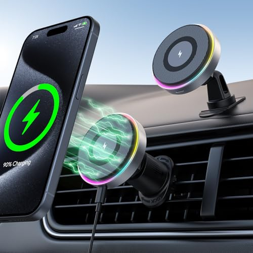 Hinyx Mag-Safe Handyhalterung Auto mit Ladefunktion, Autohalterung Ladegerät Magnet Auto Zubehör mit iPhone13/15/14/14 Pro/14 Pro Max/14 Plus，Black