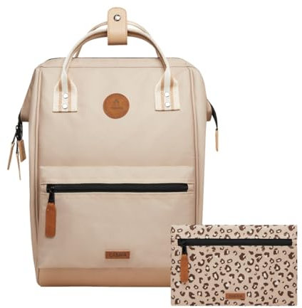 Cabaïa - Adventurer Rucksack Lobito Medium 18L - Wasserabweisend - Laptopfach bis zu 13 Zoll - 2 Vordertaschen - vegan zertifiziert - Rucksack für Reisen und Arbeit, Damen & Herren - Beige