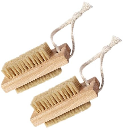Set of 2 Nail Dusting Brush, Double Sided Nail Brush, Wooden Nail Paint Brush, Nail Detail Brush, Double Sided Nail Design Brush, Hand Beauty Accessories for Nails