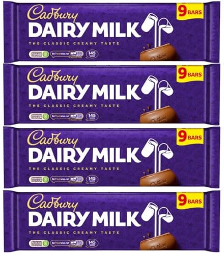 Chocolate Bar Bundle With Dairy Milk Chocolate Bar 9 Bars 245g (4 Pack)