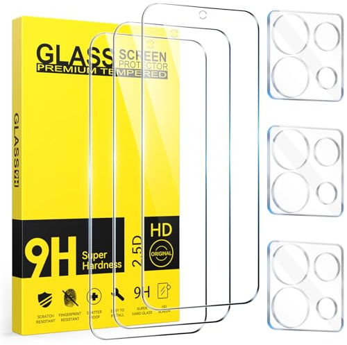 Niphabe 3 Piezas Protector Pantalla Para Xiaomi Redmi Note 13 Pro 5G (No para 4G) con 3 Piezas Protector Camara,Dureza 9H,HD Cristal Templado,Antiarañazos,Sin Burbujas,Ultra Transparente