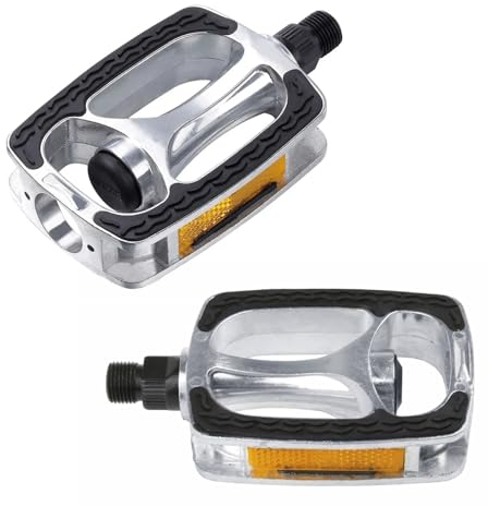 Landrain Aluminiumlegierung Pedale Fahrrad, fahrradpedale Trekking rutschfest Mit Reflektoren