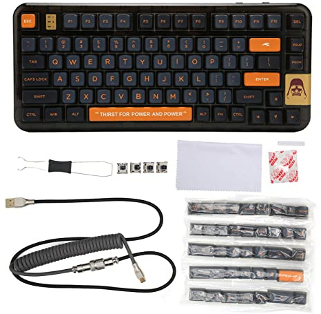 Lazmin112 Mechanische Gaming-Tastatur, RGB-Hintergrundbeleuchtung, 80 Tasten, Kompakte Computertastatur, DREI Modi BT/2,4 GHz/Typ C Verkabelt, für Win OS X Android Laptop Phone