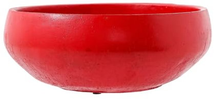 ESTINTENG Phalaenopsis roter chinesischer Jahres-Topf, Farn-Sukkulente, Garten, Wohnzimmer, Balkon, atmungsaktiver Zementblumentopf mit Tablett, roter hoher Topf, groß