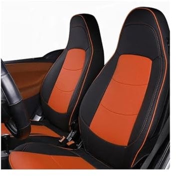LTQSIV EMIGOS Autositzkissen Autozubehör Sitzschutz Autositzbezug Für Mercedes Für Smart 451 Für Fortwo Sitzbezügesets(Black orange)