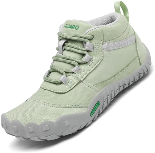 SAGUARO Enfants Chaussures Minimalistes Barefoot Respirantes Garçons Filles Chaussures de Trail Sneakers Vert Clair 34 EU