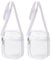 TYXHXTF 2 Pcs Transparente Tasche, Crossbody Schultertasche, Damen Durchsichtig Umhängetasche Klein, Wasserdichte Stylisch Sling Bag, mit Verstellbarem Abnehmbarem Gurt (Weiß+Weiß)