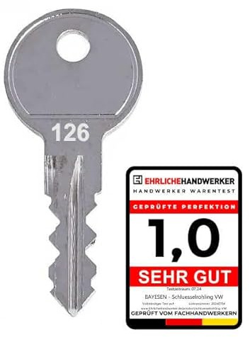 Ersatzschlüssel Kompatibel mit VW Volkswagen Code 026 - Hochwertiger Ersatz Schlüssel für Dachboxe, Skiboxen und Fahrradträger - Schlüsseldienst