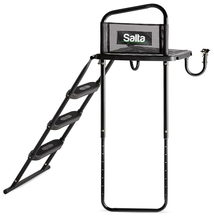 Salta - Hochwertige Verstellbar Trampolin Plattform + Leiter L - 83 bis 93 cm - Schwarz