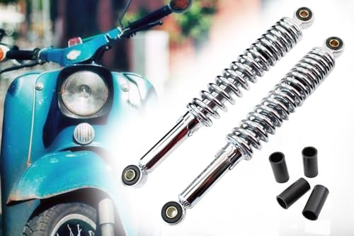 1 Paar Stoßdämpfer 320mm verstellbar, Aufnahme 10mm, Reduzierhülsen 8mm kompatibel mit Simson KR51, SR4, Mofa Kreidler, Hercules, Puch