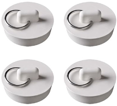 Tapón de drenaje de goma, paquete de 4 tapones de drenaje universales con anillo para colgar, tapón de fregadero de cocina para bañera, baño, lavabos (50-55 mm)