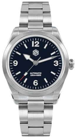 38 mm Vintage Emaille Zifferblatt NH35 Herren Sportuhr Explore Climbing Serie Automatisch Mechanisch Saphir 10Bar BGW-9 SN0107-G Serie, Emaille-Blau G4, Klassisch