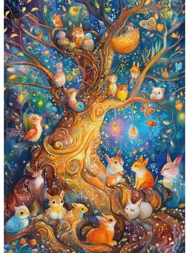 TangMosaic Treehouse Family Jigsaw Puzzle, 1000 Piece Puzzle for Adults, Impossible Hard Difficult Challenging Puzzles for Adults 1000 Pieces, Home Decoration Puzzle, Interlock Perfectly No Dust