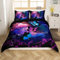 Loussiesd Schmetterling Bettwäsche Set 135x200cm Lila und Blaue Galaxy Bettbezug Set Mädchen Schmetterlinge Bettwäscheset Bunte Blumen Druck Betten Set für Mädchen Frauen Teens, weiche Mikrofaser