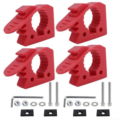 ZAMETTER Auto-Schnalle, Faust-Installationsklemme, feste Schnalle, Gummi, feste verstellbare Halterung (rot)