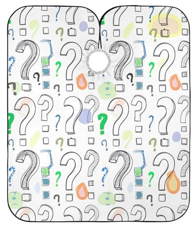 Playful Question Marks - Capa de peluquería profesional para corte de pelo, 64.9 x 55.1 pulgadas, Signos de interrogación juguetones 1, talla única