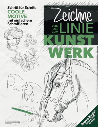 Einfach Zeichnen lernen | auch für Anfänger: Schritt für Schritt coole Motive aus Linien zeichnen und einfaches Schraffieren üben.