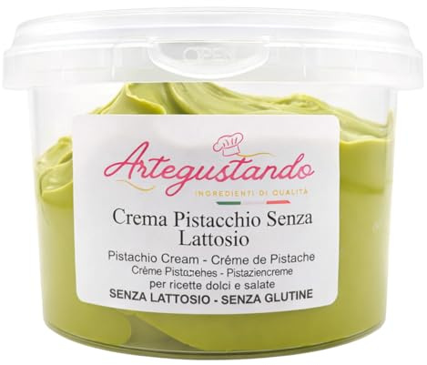 Artegustando Crema Spalmabile al Pistacchio 500g SENZA LATTOSIO – Senza Glutine Ideale per Dolci e Colazione