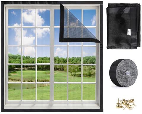 SWAWIS Mosquitera para Ventana 120 × 130cm de Fibra de Vidrio