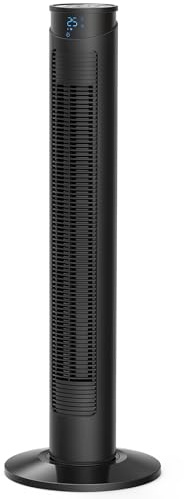 WoleixKlima Ventilator sehr leise 25dB, Turmventilator sehr leise mit Fernbedienung, Standventilator sehr leise mit Fernbedienung, 45W, 4 Modi&4 Stufen, 75°Oszillation, 12H Timer, 92.9CM
