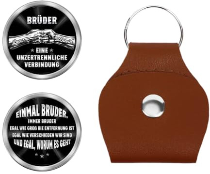 Geschenke Mall Pocket Hug Schlüsselanhänger Personalisiert - Einmal Bruder Immer Bruder - Geschenk für Besten Freund, Großer Bruder Geschenk, Beste Freunde Geschenke Männer, Brüder