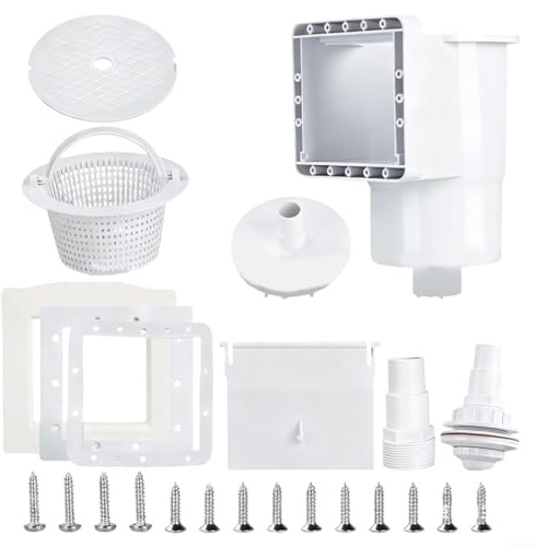 BildeeMait Kit skimmer SP1091LX en plastique pour piscine hors sol avec plaque frontale et panier 32 x 24 cm