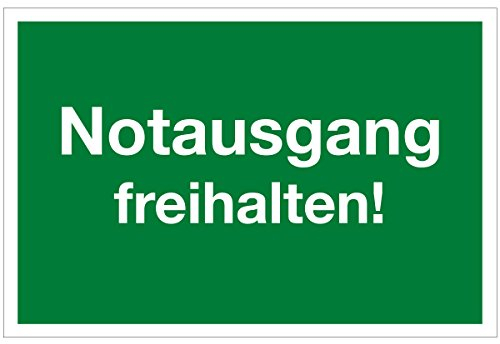 WANDKINGS Hinweisschild - Notausgang freihalten! - stabile Aluminium Verbundplatte - Wähle eine Größe - 30x20 cm